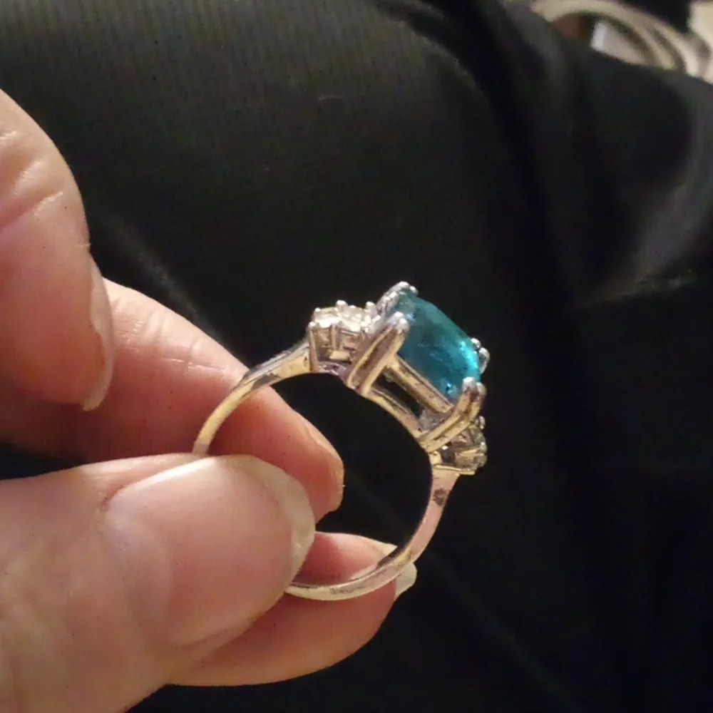 NWOT - Moissanite Aquamarine Gorgeous Rings for Women - Size 9 1/2 - Picture 4 of 10